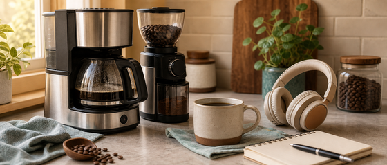 Coffee Review Lab Audible audiobook listening scene